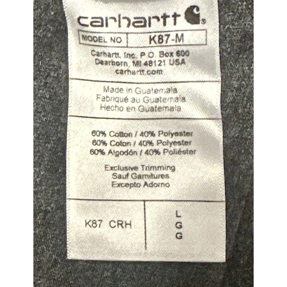 Carhartt T-shirt Short Sleeve Grey Gray Top Shirt Large - Picture 4 of 5
